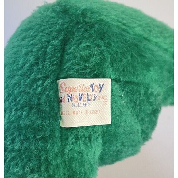 Vtg Superior Toy & Novelty German Bear 10” Plush Tan/Green Overalls Toy Carnival - Picture 5 of 7